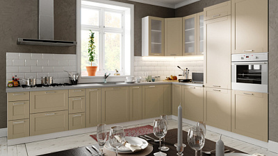 Кухня угловая Пастель латте 1220 Бриллиант